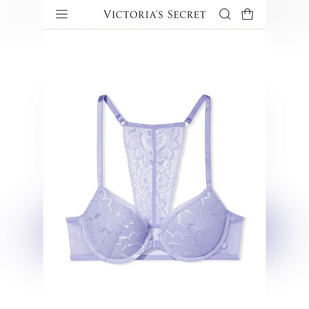 VICTORIA'S SECRET Sexy Tee Lightly Lined Racerback Demi Bra - 34B Lavander